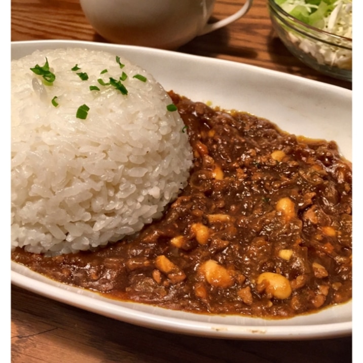 大豆入りキーマカレー